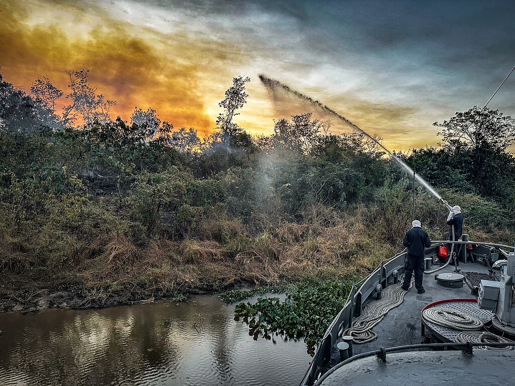Fighting wildfires in the Pantanal, Brazil